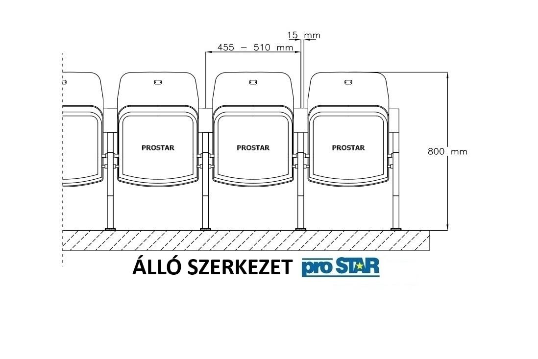 Felhajtható stadionszék Olimp Felhajtható stadion szék álló szerkezet